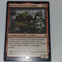 Krenko, Tin Street Kingpin War of the Spark Rare Red Legendary Goblin Card 137 - Image 1