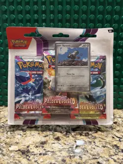 Pokemon Paldea Evolved 3 Three Pack Booster Blister W/Varoom Promo - Image 1
