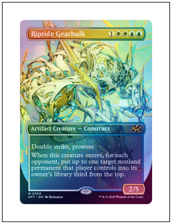 1x Riptide Gearhulk, Foil, Borderless Art, Magic MTG NM - Image 1