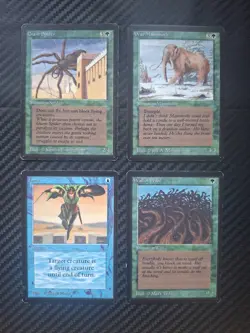 MTG Beta Card Lot. War Mammoth, Giant Spider, Jump & Wall of Wood. Vintage LP+ - Image 2