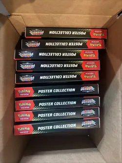 9x Sealed Pokemon TCG Scarlet & Violet Prismatic Evolutions Poster Collection - Image 1