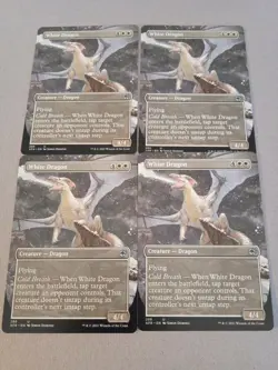 4x D&D Forgotten Realms White Dragon Full Art NM/M Magic The Gathering Mtg - Image 1