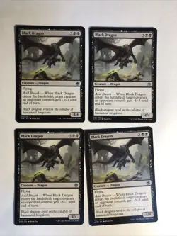 4x Mtg D&D Forgotten Realms Black Dragon NM/M Magic The Gathering Mtg - Image 1