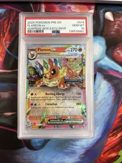2025 Pokemon FLAREON EX PRE Stamped Promo Surprise Box - PSA 10 - Image 1