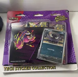 Pokemon Ascended Heroes 3 Pack Tech Sticker Collection Gastly New Sealed - Image 1