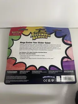 Pokemon Ascended Heroes 3 Pack Tech Sticker Collection Gastly New Sealed - Image 2