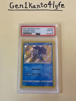 2021 POKEMON SWSH SHINING FATES SUICUNE HOLO #SV022/SV122 PSA 10 GEM MINT - Image 1