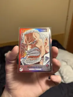 One Piece TCG Red Black Monkey.D.Garp Leader (002) (Alternate Art) OP02-002 NM+ - Image 1