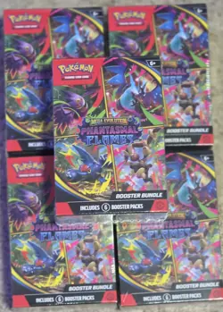 Pokemon TCG - Mega Evolution Phantasmal Flames Booster Bundle - NEW LOT OF 5 - Image 1