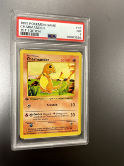 1999 POKEMON BASE SET 1ST EDITION #46 CHARMANDER PSA 7 - Image 1