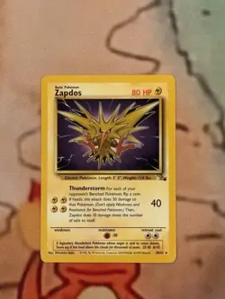 Zapdos Pokemon Card Rare Non Holo 30/62. Fossil LP - Image 1