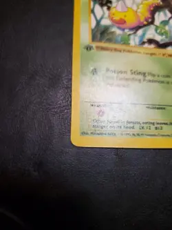 Pokemon TCG 1999 Base Set Weedle Card 69/102 1st Edition Shadowless Damaged - Image 2