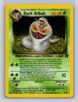 WoTC Team Rocket Dark Arbok Holo BEAUTIFUL SWIRL - MP #2/82 12891 - Image 1