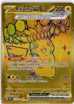 Pokemon TCG English Prismatic Evolutions Pikachu ex Hyper Rare Gold 179/131 NM - Image 1