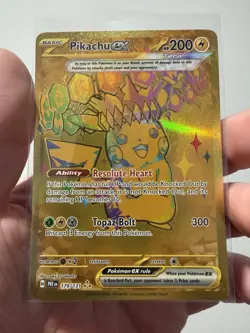 Pokemon TCG Prismatic Evolutions Pikachu EX 179/131 Hyper Rare Gold M/NM - Image 1