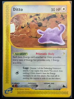 Ditto Skyridge E-Series 51/144 Non-Holo Pokemon TCG Vintage WOTC LP 2003 (l) - Image 1