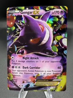 Pokemon TCG 2014 Gengar EX Holo Rare Card 34/119 Phantom Forces - HP/Damaged - Image 1