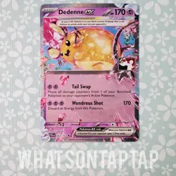 Pokemon Card Dedenne Ex 093/193 Ultra Rare Scarlet Violet Prize Pack Series 4 NM - Image 1