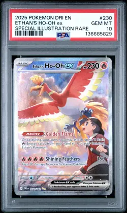 2025 POKEMON DRI EN-DESTINED RIVALS #230 ETHAN'S HO-OH EX PSA 10 - Image 1