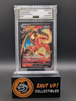 Charizard V 018/159 Holo Ultra Rare Foil Pokemon Crown Zenith TCG AGS 10 - Image 1