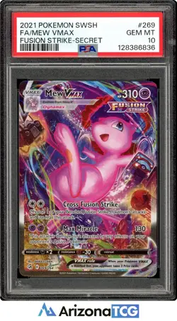 Pokemon 2021 Mew VMAX 269/264 Alt Art Fusion Strike GEM MINT PSA 10 - Image 1