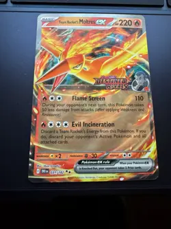 Pokemon TCG Team Rockets Moltres EX Destined Rivals 031/182 Stamped UPC Promo - Image 1
