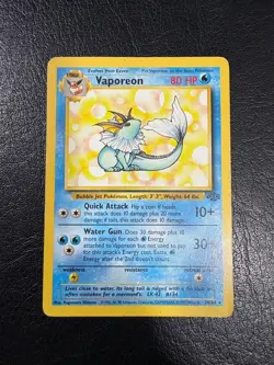 Pokemon WOTC 1999 Jungle Base Set Vaporeon Rare Vintage Pokemon Card - Image 1