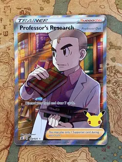 Pokemon Card TCG - Professor's Research 024/025 Full Art Trainer Celebrations NM - Image 1