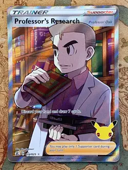 Pokemon Card TCG - Professor's Research 024/025 Full Art Trainer Celebrations NM - Image 2