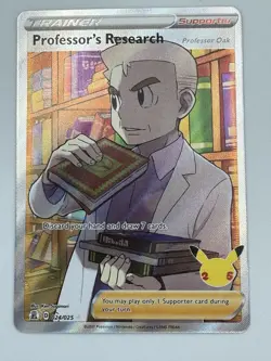 Pokemon TCG Professor's Research Full Art Celebrations 024/025 Holo Rare NM - Image 2