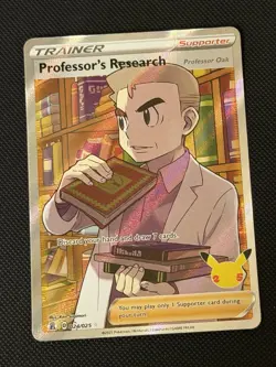 Pokemon TCG Professor's Research Full Art Celebrations 024/025 Holo Rare NM - Image 1