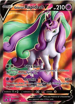 Pokemon TCG Galarian Rapidash V Sword & Shield Chilling Reign 167/198 NM - Image 1