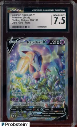 2021 Pokemon Chilling Reign #168/198 Galarian Rapidash V UR Holo CGC 7.5 - Image 1