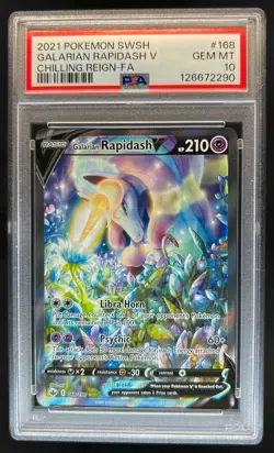 2021 Pokemon SWSH Chilling Reign Galarian Rapidash V #168/198 PSA 10 - Image 1