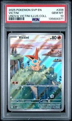 Pokemon TCG Victini SVP 208 Black Star Promo Illustration Rare PSA 10 - Image 1