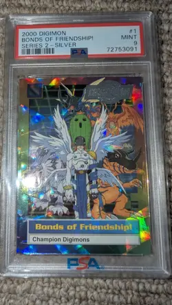 PSA 9 Digimon Card - Bonds of Friendship! Series 2 - Silver Foil Holo Mint - Image 1