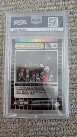 PSA 9 Digimon Card - Bonds of Friendship! Series 2 - Silver Foil Holo Mint - Image 2