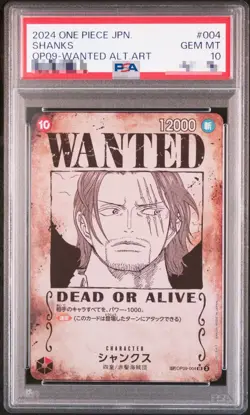 PSA 10 Shanks OP09-004 Wanted Emperors in the New World ONE PIECE Card - Image 1