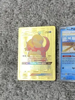 Set of 2 Misty's Psyduck 045/182+Slowpoke&Psyduck GX HP250 Gold Foil Fan Card - Image 3