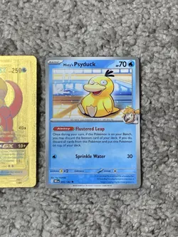 Set of 2 Misty's Psyduck 045/182+Slowpoke&Psyduck GX HP250 Gold Foil Fan Card - Image 4