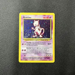 Pokemon TCG Mewtwo 10/102 MP Base Set 1999 Card Holo Rare Holofoil Vintage - Image 1
