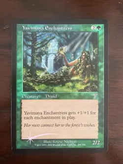 MTG Yavimaya Enchantress 7th Edition Foil MP #285 - Image 1