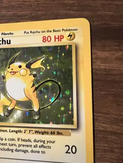 1999 Pokemon TCG Game Base Set Unlimited #14/102 Raichu Holo - Image 3