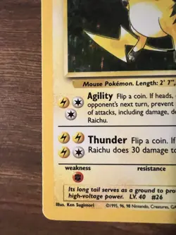 1999 Pokemon TCG Game Base Set Unlimited #14/102 Raichu Holo - Image 5