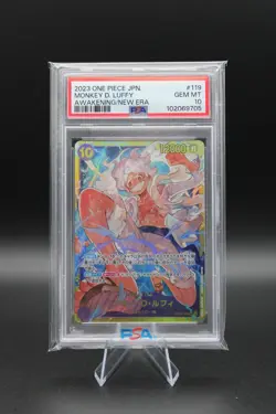 2023 ONE PIECE JPN OP05-AWAKENING OF THE NEW ERA #119 MONKEY D. LUFFY PSA 10 - Image 1