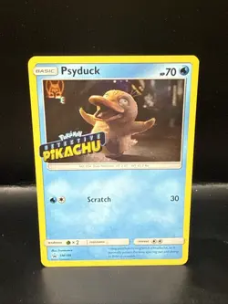Pokemon TCG Psyduck STAMPED SM199 Holo Detective Pikachu Black Star Promo Card - Image 1