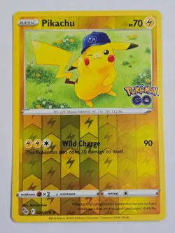 Pikachu 028/078 Holo Rare Pokemon GO Pokemon Reverse Holo NM - Image 1