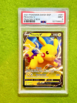 Pokemon PIKACHU V BOX PSA 9 MINT TCG CARD 2020-23 Pokemon SWSH Black Star PROMO - Image 1