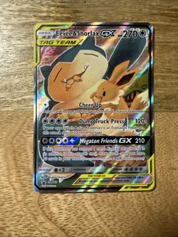 Pokemon TCG Eevee & Snorlax GX SM169 MP/HP Tag Team Promo - Image 1