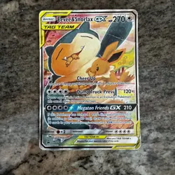 Pokemon TCG Eevee & Snorlax GX SM169 MP/HP Tag Team Promo - Image 1
